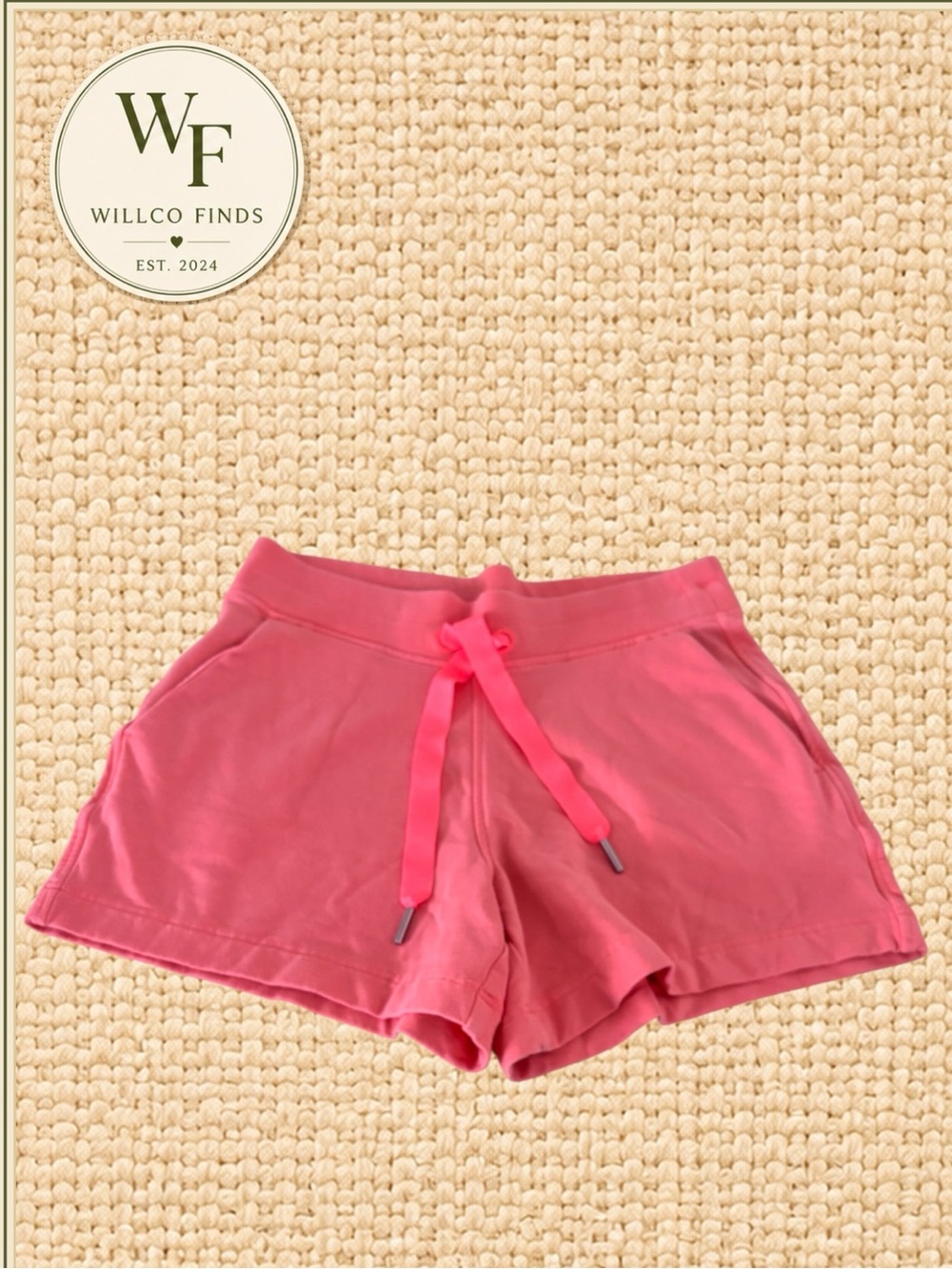 Athleta Women’s Coral Pink Drawstring Pull On Shorts Small Petite S P